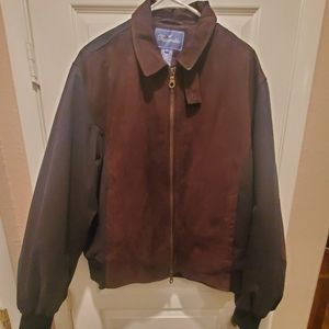 Two-tone calfskin leather jacket